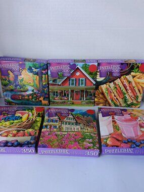 Bundle of (6) "Puzzle Bugs"  350 Piece Jig Saw Puzzles (Pre-owned)
